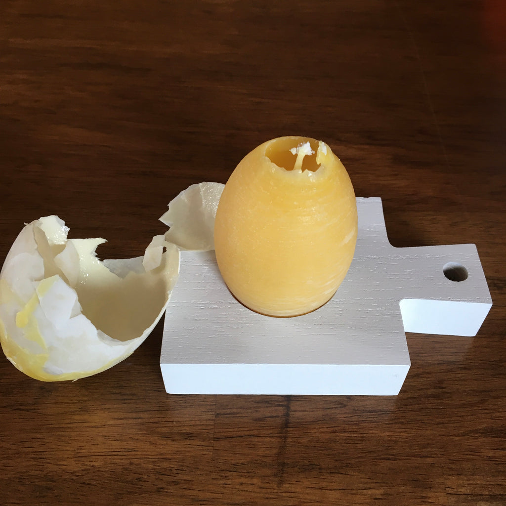 Beeswax Egg Candles