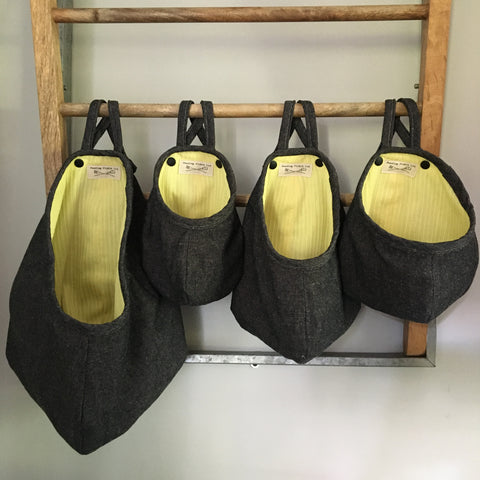 Charcoal and Textural Yellow Hanging Pods