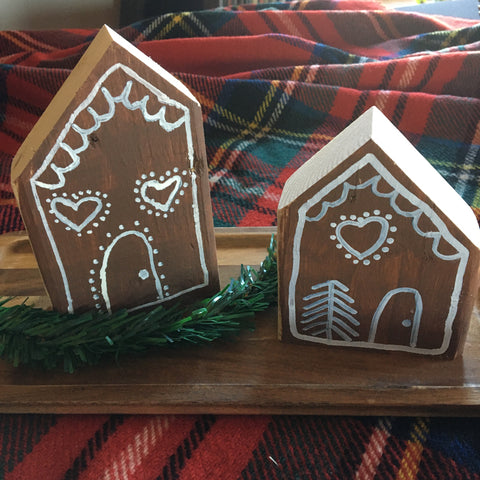 Wooden Gingerbread Village House