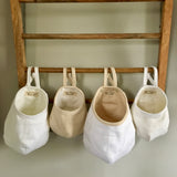 White and Natural Hanging Storage Pods