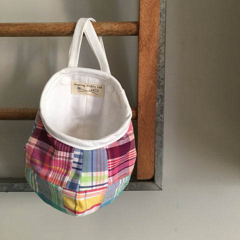 Small Summer Plaid Patchwork on White Hanging Pod